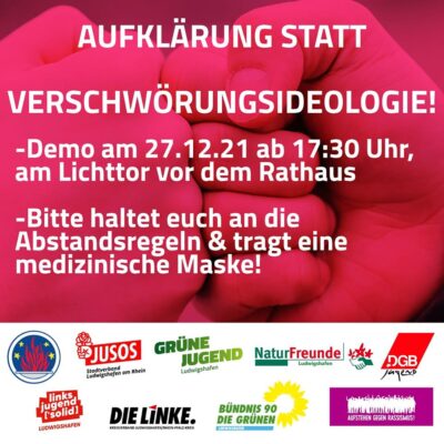 Demo "Aufklärung statt Verschwörungsideologie" in Ludwigshafen @ Lichttor am Rathauscenter | Ludwigshafen am Rhein | Rheinland-Pfalz | Deutschland