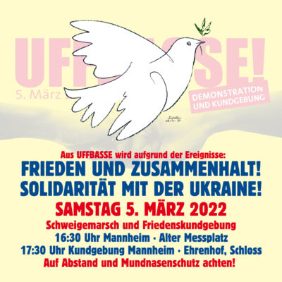 Schweigemarsch und Friedenskundgebung "Solidarität mit der Ukraine" @ Alter Messplatz Mannheim | Mannheim | Baden-Württemberg | Deutschland