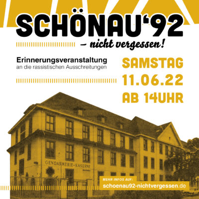 Schönau nicht vergessen! 30. Jahrestag der rassistischen Ausschreitungen in Mannheim-Schönau @ NaturFreunde Stadtheim | Mannheim | Baden-Württemberg | Deutschland