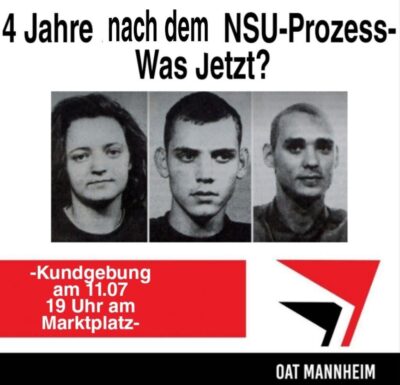 Kundgebung "4 Jahre nach dem NSU-Prozess - was jetzt?" @ Marktplatz Mannheim