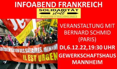 Solidarität statt Preistreiberei in Frankreich - Infoveranstaltung @ Gewerkschaftshaus Mannheim, Bleicher-Loderer-Raum | Mannheim | Baden-Württemberg | Deutschland