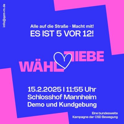 Demo "Wähl Liebe" zur Bundestagswahl @ Schlosshof, Mannheim | Mannheim | Baden-Württemberg | Deutschland