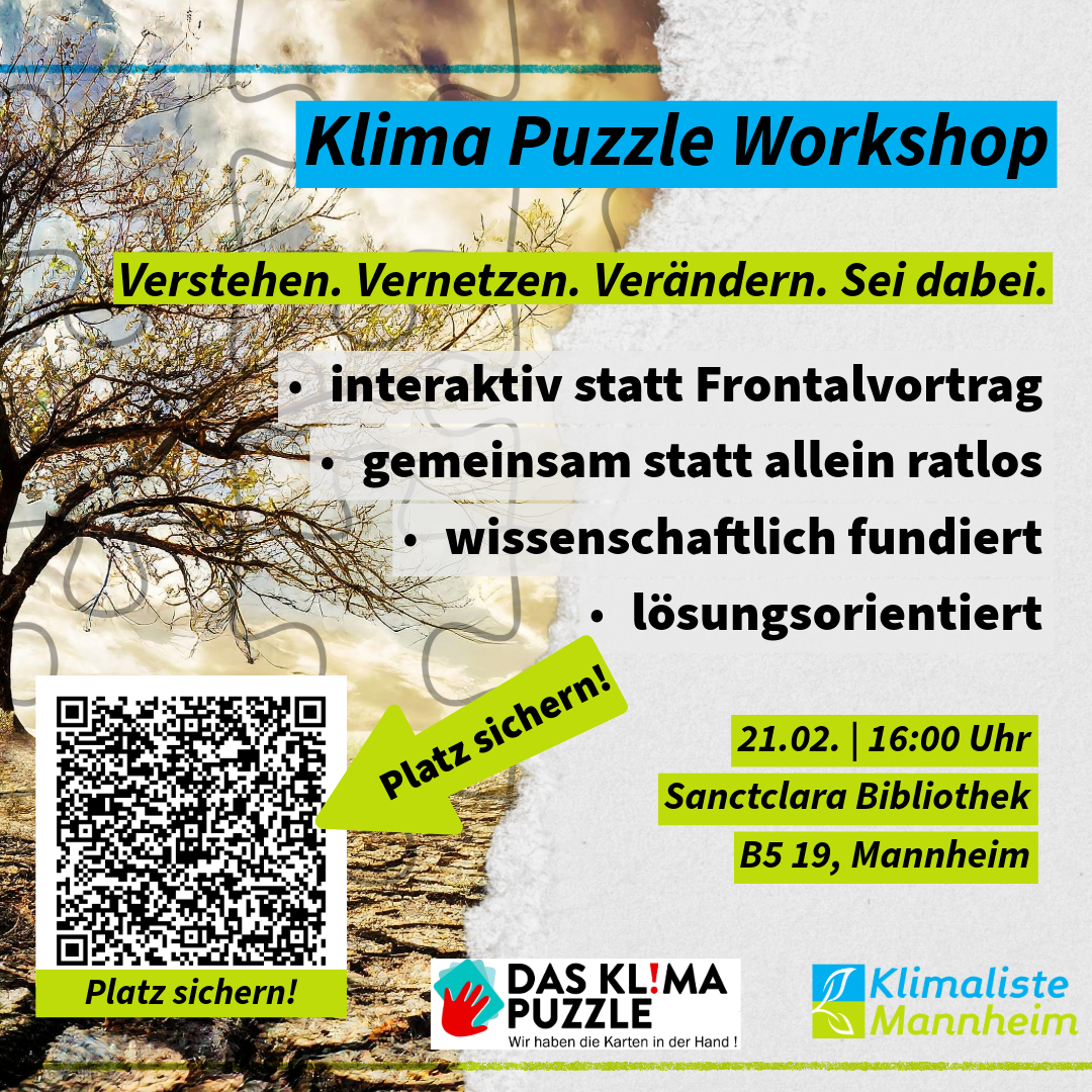 Klimaliste holt Klima Puzzle Workshop nach Mannheim