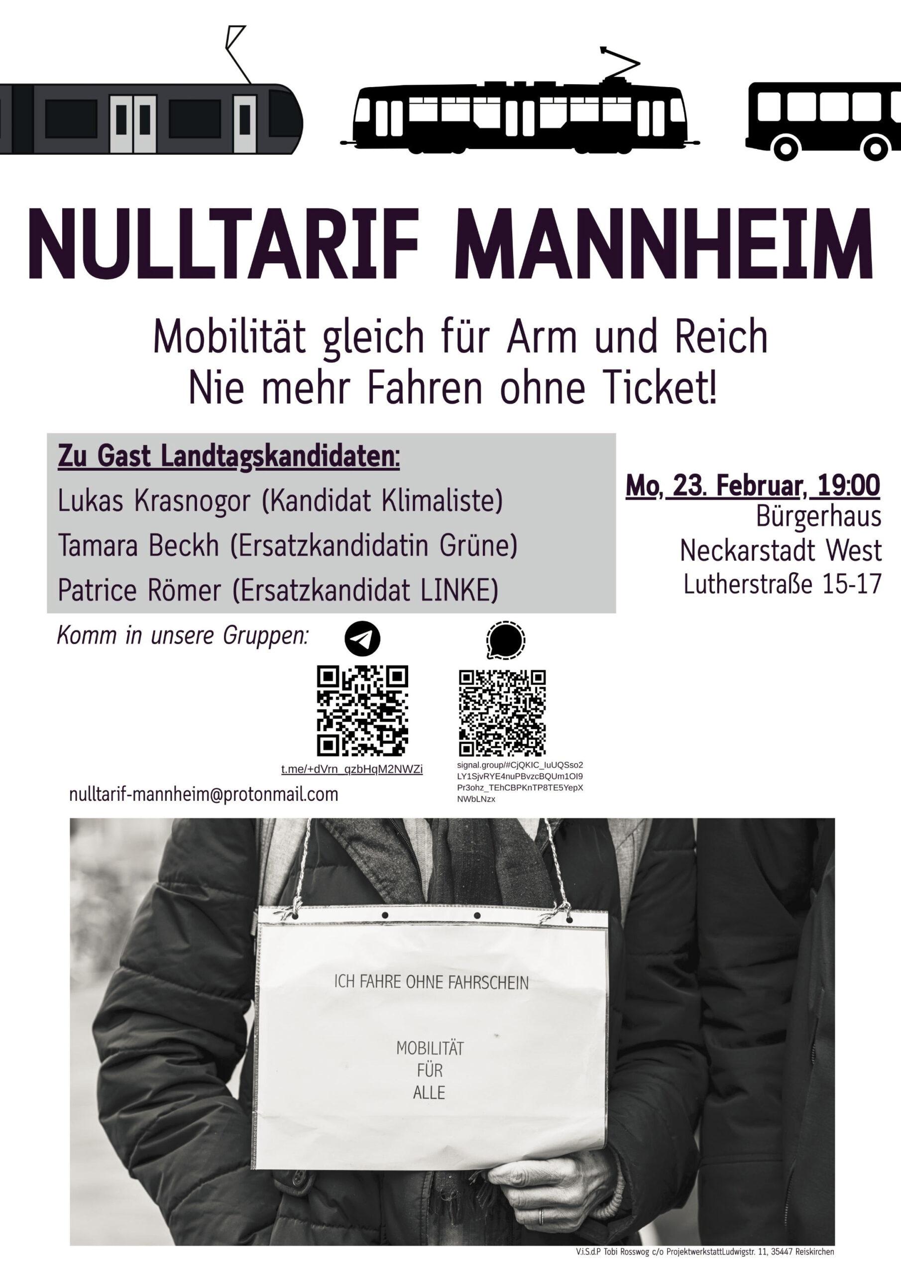 Nulltarif Mannheim