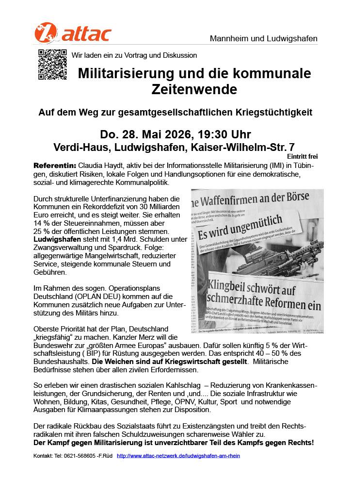 Veranstaltung: Militarisierung und die kommunale Zeitenwende
