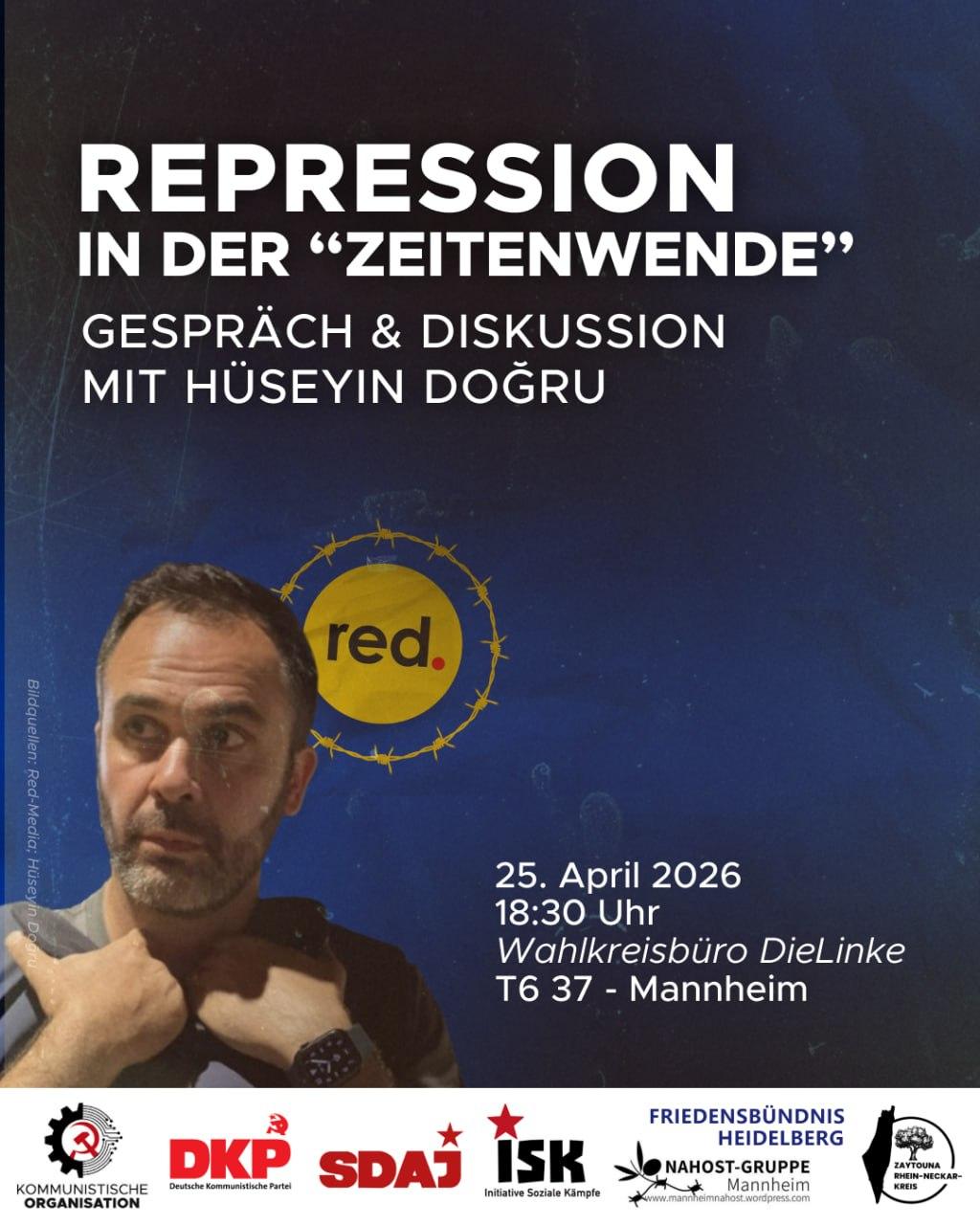 Achtung Veranstaltung abgesagt! Gespräch & Diskussion mit Hüseyin Doğru in Mannheim